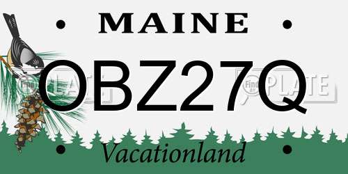 OBZ27Q Maine License Plate