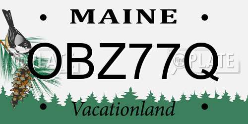 OBZ77Q Maine License Plate