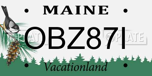 OBZ87I Maine License Plate