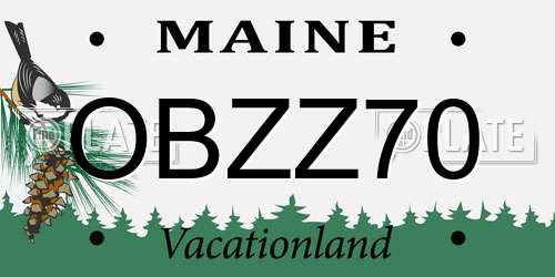 OBZZ70 Maine License Plate