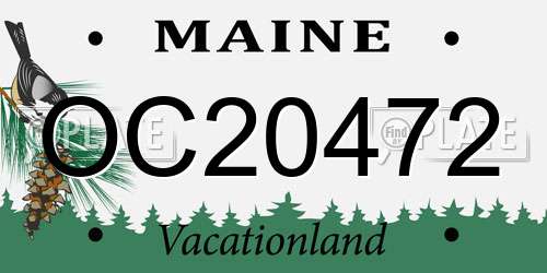 OC20472 Maine License Plate