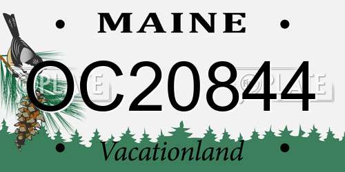 OC20844 Maine License Plate