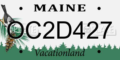 OC2D427 Maine License Plate