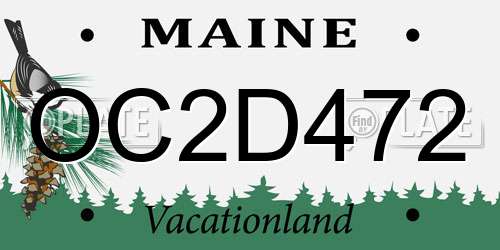 OC2D472 Maine License Plate