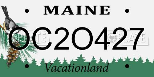 OC2O427 Maine License Plate