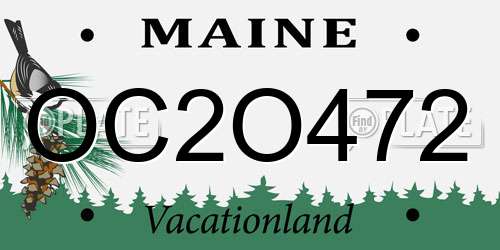 OC2O472 Maine License Plate