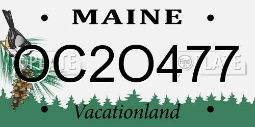 OC2O477 Maine License Plate