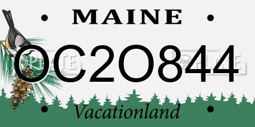 OC2O844 Maine License Plate