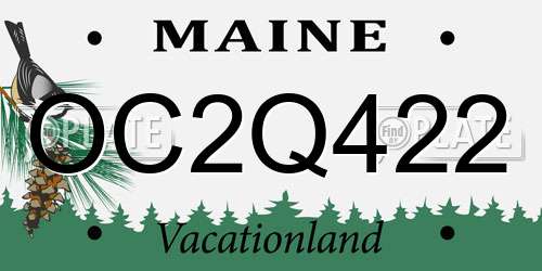 OC2Q422 Maine License Plate