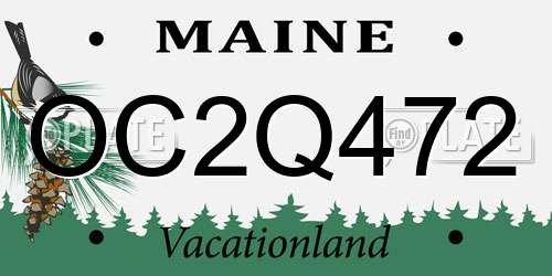 OC2Q472 Maine License Plate