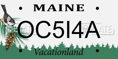 OC5I4A Maine License Plate