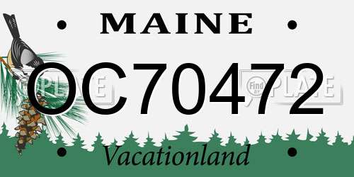 OC70472 Maine License Plate