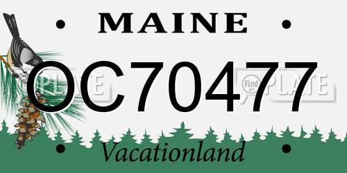 OC70477 Maine License Plate
