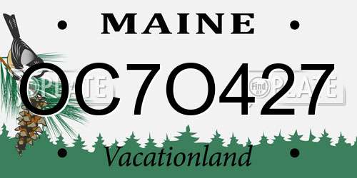 OC7O427 Maine License Plate