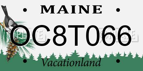 OC8T066 Maine License Plate