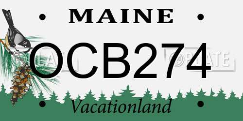 OCB274 Maine License Plate