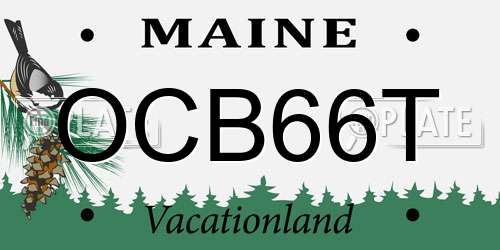 OCB66T Maine License Plate