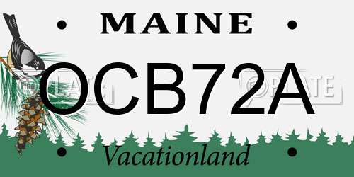 OCB72A Maine License Plate