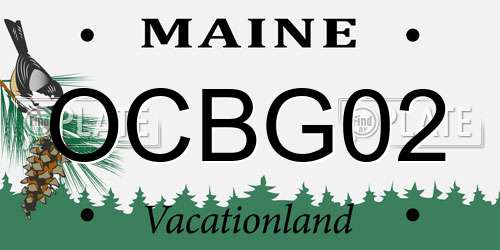 OCBG02 Maine License Plate