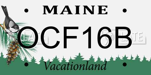 OCF16B Maine License Plate