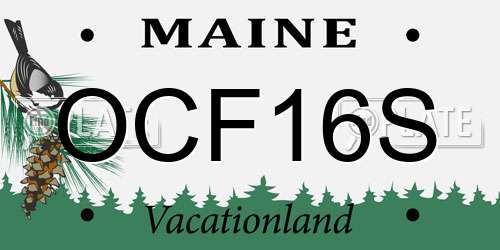 OCF16S Maine License Plate