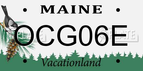 OCG06E Maine License Plate