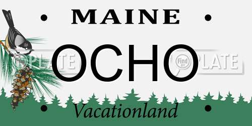 OCHO Maine License Plate