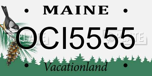 OCI5555 Maine License Plate