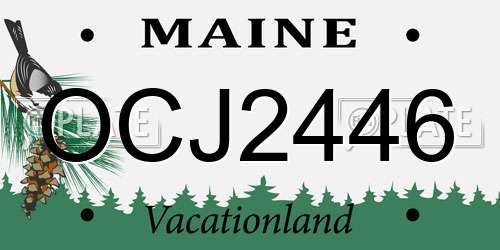 OCJ2446 Maine License Plate