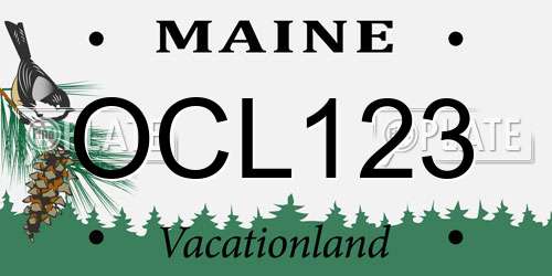 OCL123 Maine License Plate