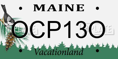 OCP13O Maine License Plate