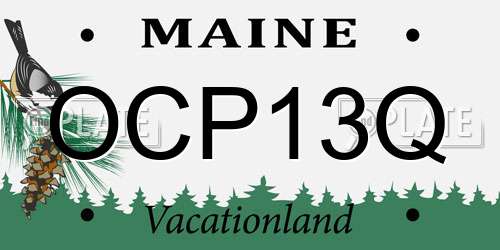 OCP13Q Maine License Plate