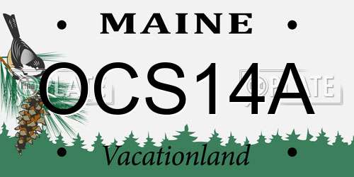 OCS14A Maine License Plate