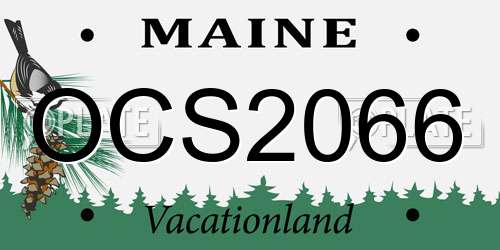 OCS2066 Maine License Plate