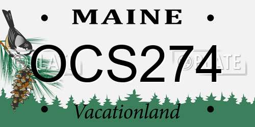 OCS274 Maine License Plate