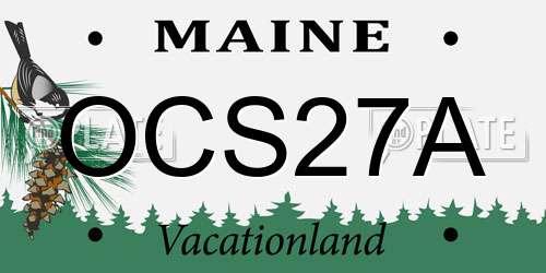 OCS27A Maine License Plate