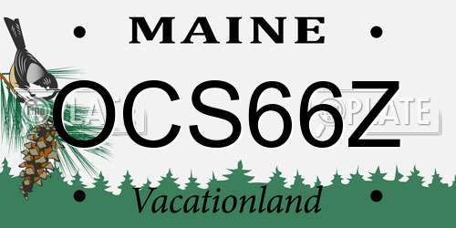 OCS66Z Maine License Plate