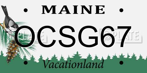 OCSG67 Maine License Plate