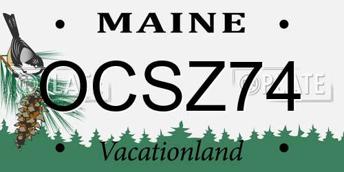 OCSZ74 Maine License Plate