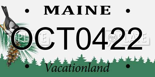 OCT0422 Maine License Plate