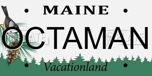 OCTAMAN Maine License Plate