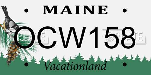 OCW158 Maine License Plate