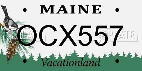 OCX557 Maine License Plate