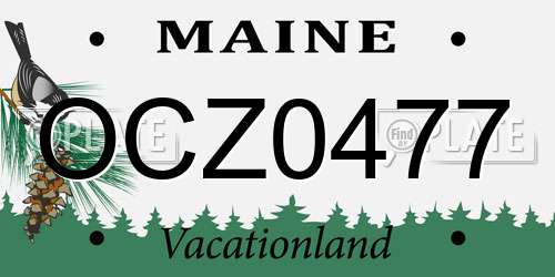 OCZ0477 Maine License Plate