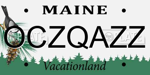 OCZQAZZ Maine License Plate