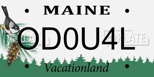 OD0U4L Maine License Plate
