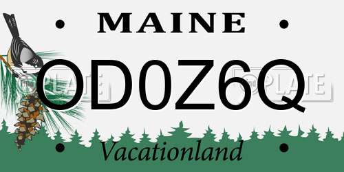 OD0Z6Q Maine License Plate