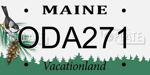 ODA271 Maine License Plate