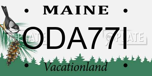 ODA77I Maine License Plate