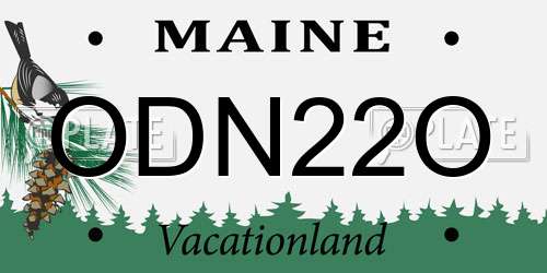 ODN22O Maine License Plate